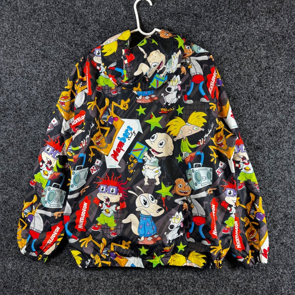 Members Only Nickelodeon Windbreaker Jacket Mens Large Rugrats Hey Arnold - Picture 2 of 6